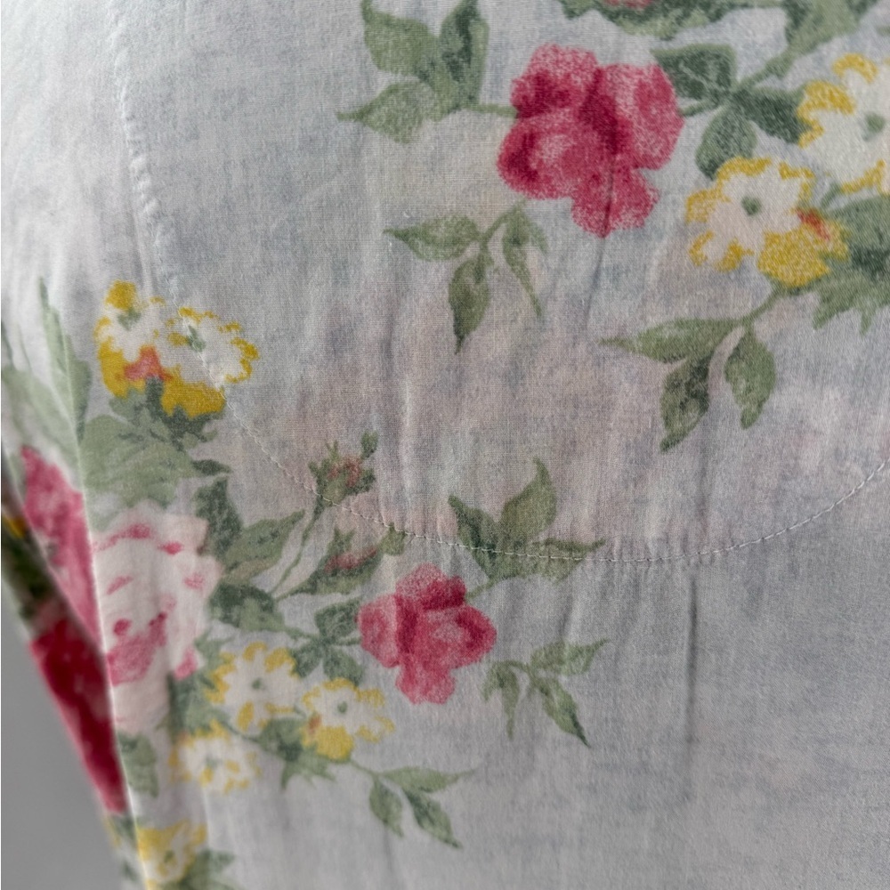 Lauren Ralph Lauren Floral Embroidered Soft Cotton Rayon Button-Up Nightshirt - Picture 11 of 16